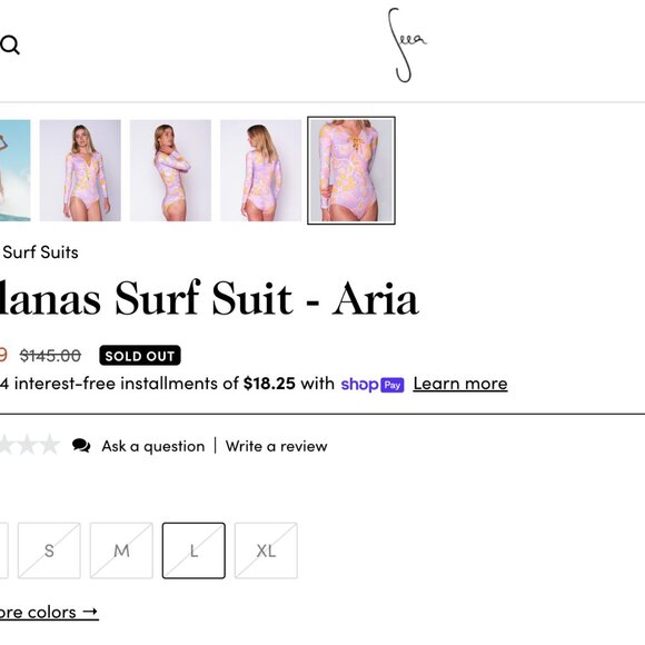 SEEA Solanas Surf Suit One Piece - Size Large (Pink/Purple/Orange) - Picture 10 of 11